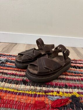 Dr. Martens Vintage Brown Leather Platform Sandals